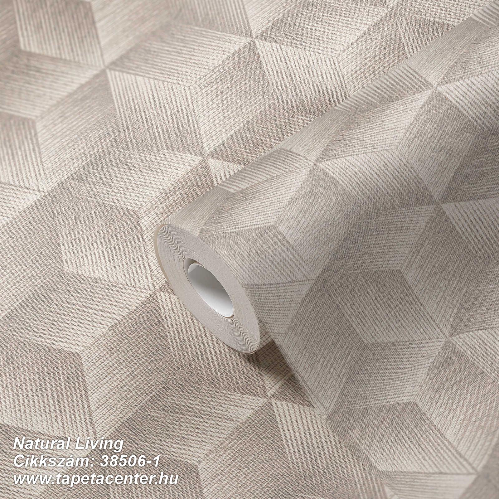 Geometriai mintás,textil hatású,bézs-drapp,szürke,lemosható,vlies tapéta 